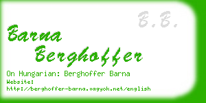 barna berghoffer business card